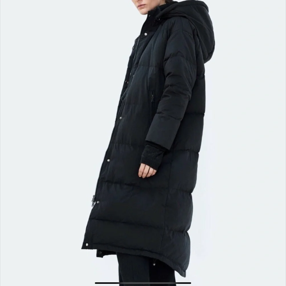 ZARA 100% DOWN FEATHER OVERSIZED HOODED PUFFER PARKA COAT